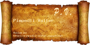 Pimpedli Valter névjegykártya